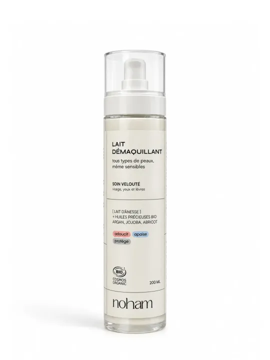 Soin Visage : Lait Démaquillant: "Argan BIO & Ânesse"